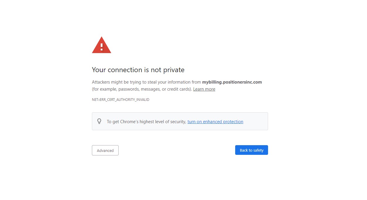 SSL Not Installed Error Message